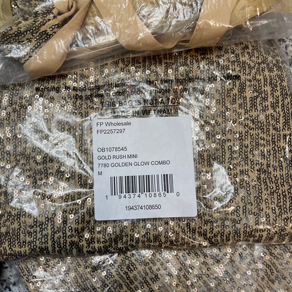 NWT M Free People Gold rush sequin party GOLD - Picture 7 of 11